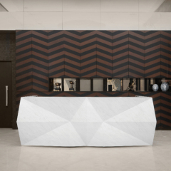 Bespoke Corian Stone Color Front Kitchen Counter Optical Reception Desk