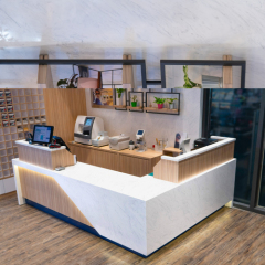 Grocery Store Reception Cashier Counter Solid Surface Work Desk