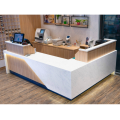 Grocery Store Reception Cashier Counter Solid Surface Work Desk
