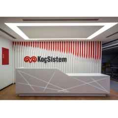 Nice ADA Design Front Led Desk White Solid Surface Receptionist Counter