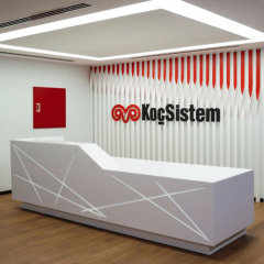 Nice ADA Design Front Led Desk White Solid Surface Receptionist Counter