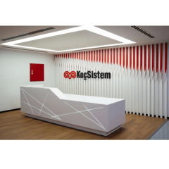 Nice ADA Design Front Led Desk White Solid Surface Receptionist Counter