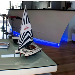 Led Large Dimension Solid Surface Boat Bar Counter Chair Set