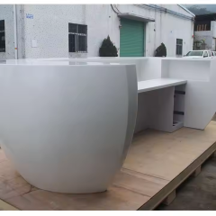 Semicircle Front Table Egg Shape Reception Desk with File Cabinet