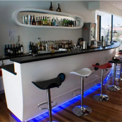 Led Large Dimension Solid Surface Boat Bar Counter Chair Set