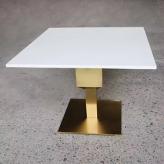 Square Solid Surface Stone Live Edge Coffee Table for Home and Hotel