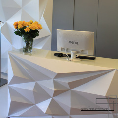 Corian Solid Surface Reception Desk Cashier Counter for Optical Shop