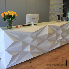 Corian Solid Surface Reception Desk Cashier Counter for Optical Shop