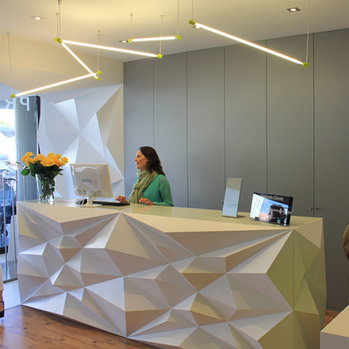 Corian Solid Surface Reception Desk Cashier Counter for Optical Shop