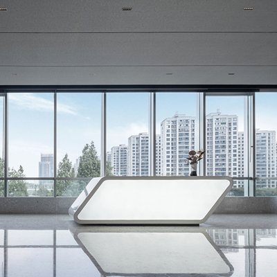 Office Counter Backlit Translucent Stone Reception Desk for Salesroom