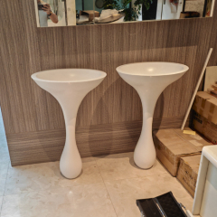 Wall Mounted Durable Solid Surface Vanity Sink Hotel Bathroom Furniture