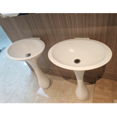 Wall Mounted Durable Solid Surface Vanity Sink Hotel Bathroom Furniture