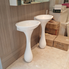 Wall Mounted Durable Solid Surface Vanity Sink Hotel Bathroom Furniture
