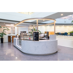 Solid Surface Marble Color Bar Counter Oval Shape Shopping Mall Bar Furniture