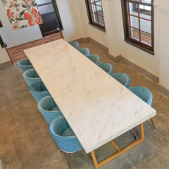 Boat Shape Meeting Table Top Portable Conference Table with Chairs