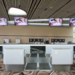 Solid Surface Security Check-in Counter Modern Reception Desk for Airport