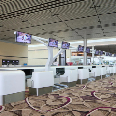 Solid Surface Security Check-in Counter Modern Reception Desk for Airport
