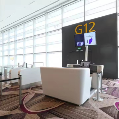 Solid Surface Security Check-in Counter Modern Reception Desk for Airport