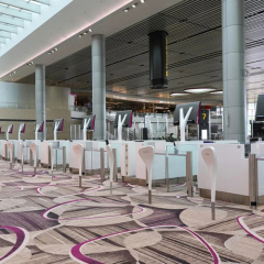 Solid Surface Security Check-in Counter Modern Reception Desk for Airport