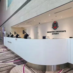Solid Surface Security Check-in Counter Modern Reception Desk for Airport