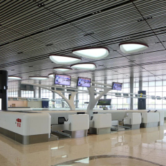 Solid Surface Security Check-in Counter Modern Reception Desk for Airport