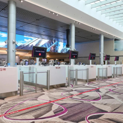 Solid Surface Security Check-in Counter Modern Reception Desk for Airport