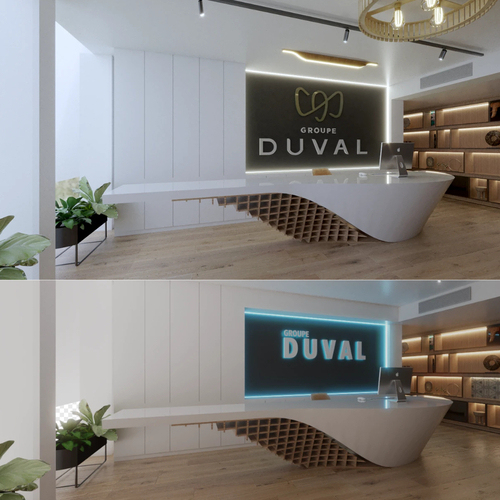 Scratched Resistant Artificial Stone Office Reception Desk Concept Design