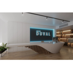 Scratched Resistant Artificial Stone Office Reception Desk Concept Design