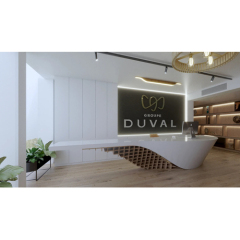 Scratched Resistant Artificial Stone Office Reception Desk Concept Design