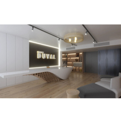 Scratched Resistant Artificial Stone Office Reception Desk Concept Design