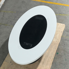 Mini Size 6 Person Boardroom Tables Oval Solid Surface Conference Table