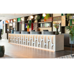 LG HIMACS Solid Surface Marble Information Counter Led Hotel Desk Reception