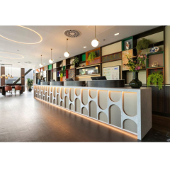 LG HIMACS Solid Surface Marble Information Counter Led Hotel Desk Reception