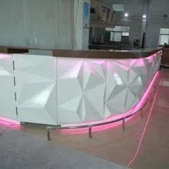 Led White Solid Surface Bar Counter Table Furniture for Hotel
