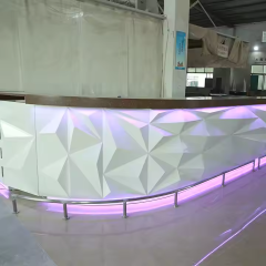 Led White Solid Surface Bar Counter Table Furniture for Hotel
