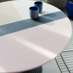 Modern Solid Surface Round Table Top Marble Stone Dining Table Set