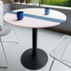 Modern Solid Surface Round Table Top Marble Stone Dining Table Set