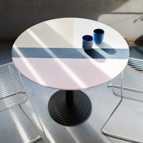 Modern Solid Surface Round Table Top Marble Stone Dining Table Set