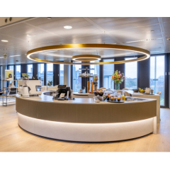 Solid Wood and Corian Shopping Mall Perfume Shop Design Bar Counter