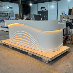 Sushi Bar Cashier Counter White Led Restaurant Reception Desk Table