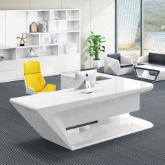 Fashionable Solid Surface Office Desk L Shape Stone CEO Office Tables