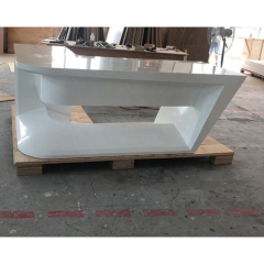 Fashionable Solid Surface Office Desk L Shape Stone CEO Office Tables