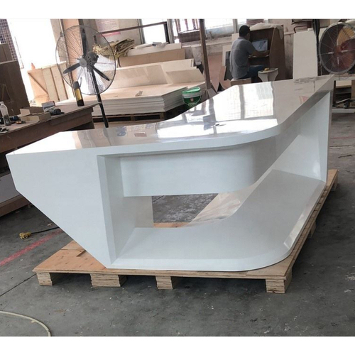 Fashionable Solid Surface Office Desk L Shape Stone CEO Office Tables