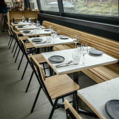 Corian Quartz Stone Dining Table Indoor Furniture for Hotel Bar Coffee Shop