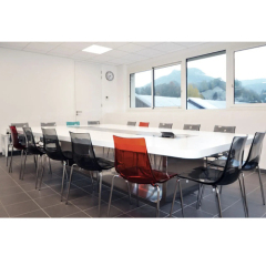 Trapezoid Shape Design Negotiation Conference Table with Metal Base