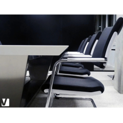 Smooth Solid Surface Table Top T Shape Design Conference Table Chairs