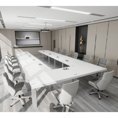 Corian Solid Surface U Shape Conference Table White Boardroom Furniture
