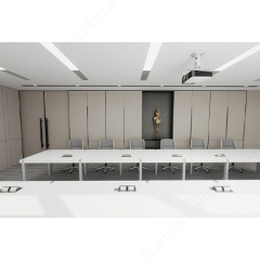Corian Solid Surface U Shape Conference Table White Boardroom Furniture
