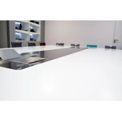 Trapezoid Shape Design Negotiation Conference Table with Metal Base