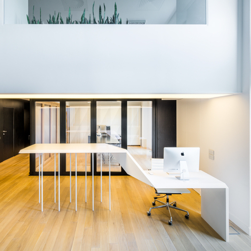 Beautiful Home Office Furniture White Solid Surface Cubicles Staff Desk